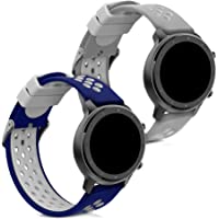 kwmobile 2X Pulsera Compatible con Xiaomi Huami Amazfit GTR (47mm) - GTR 2 - Brazalete de Silicona Azul-Blanco-Gris sin…